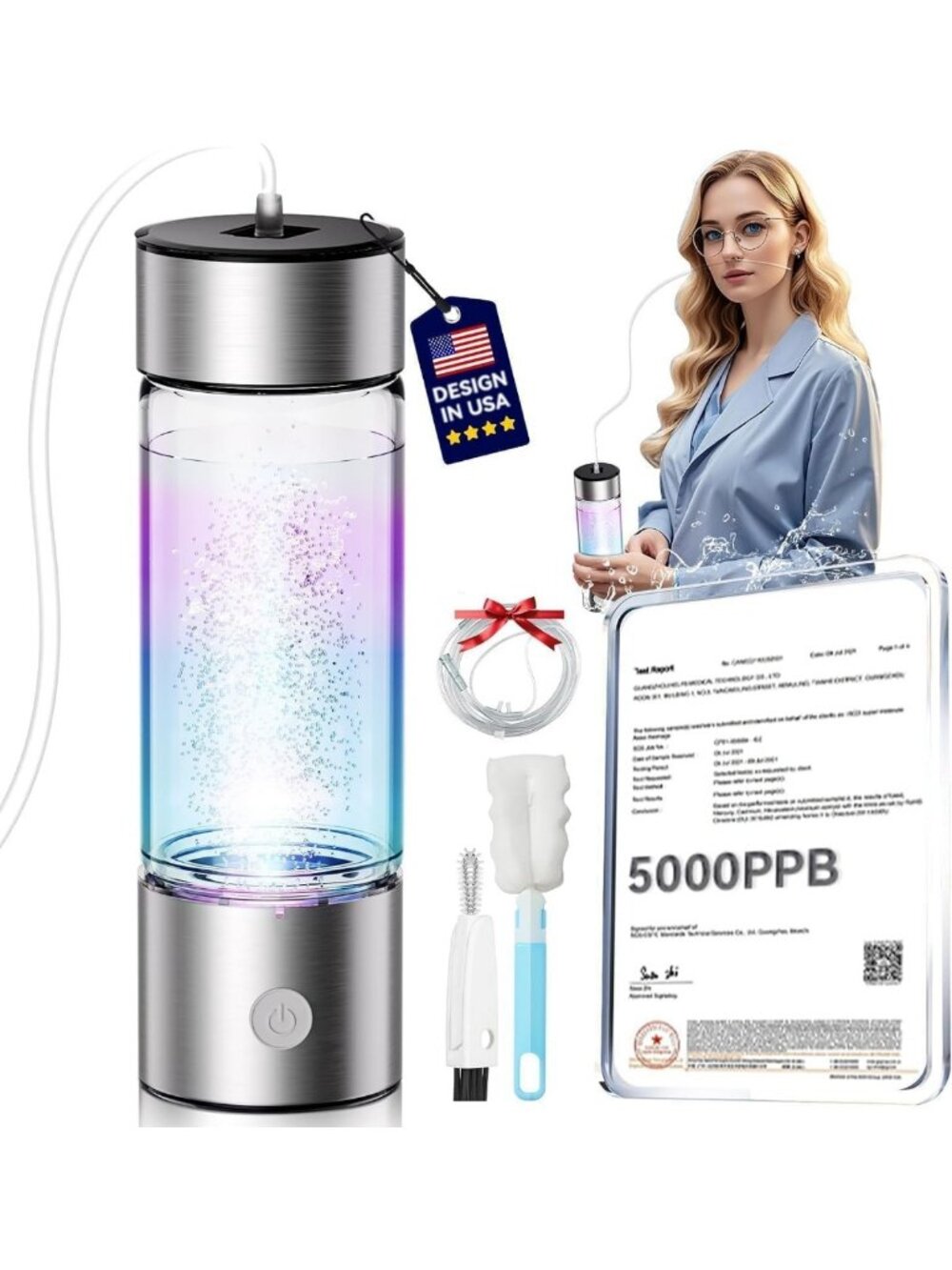 5.0 Upgrade Hydrogen Water Bottle【NO.1-24-Hour Hydrogen Lock】 hydrohealth